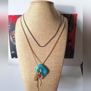 Elegant Turquoise and Gold Necklace